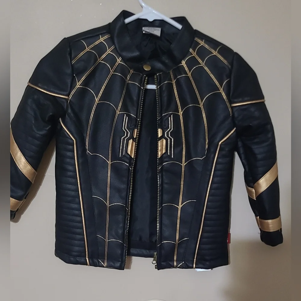 Disney Marvel Black and Gold Superhero Jacket Size 4